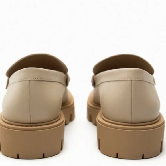 Zara Leather Buckle Lug Sole Loafers - Picture 6 of 8